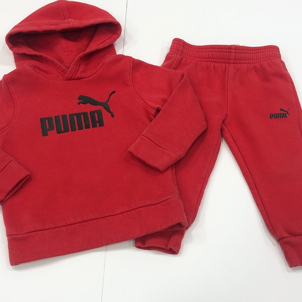 Puma Toddler Boys 2-Piece Sweatshirt Hoodie & Jogger Set – 18 Months